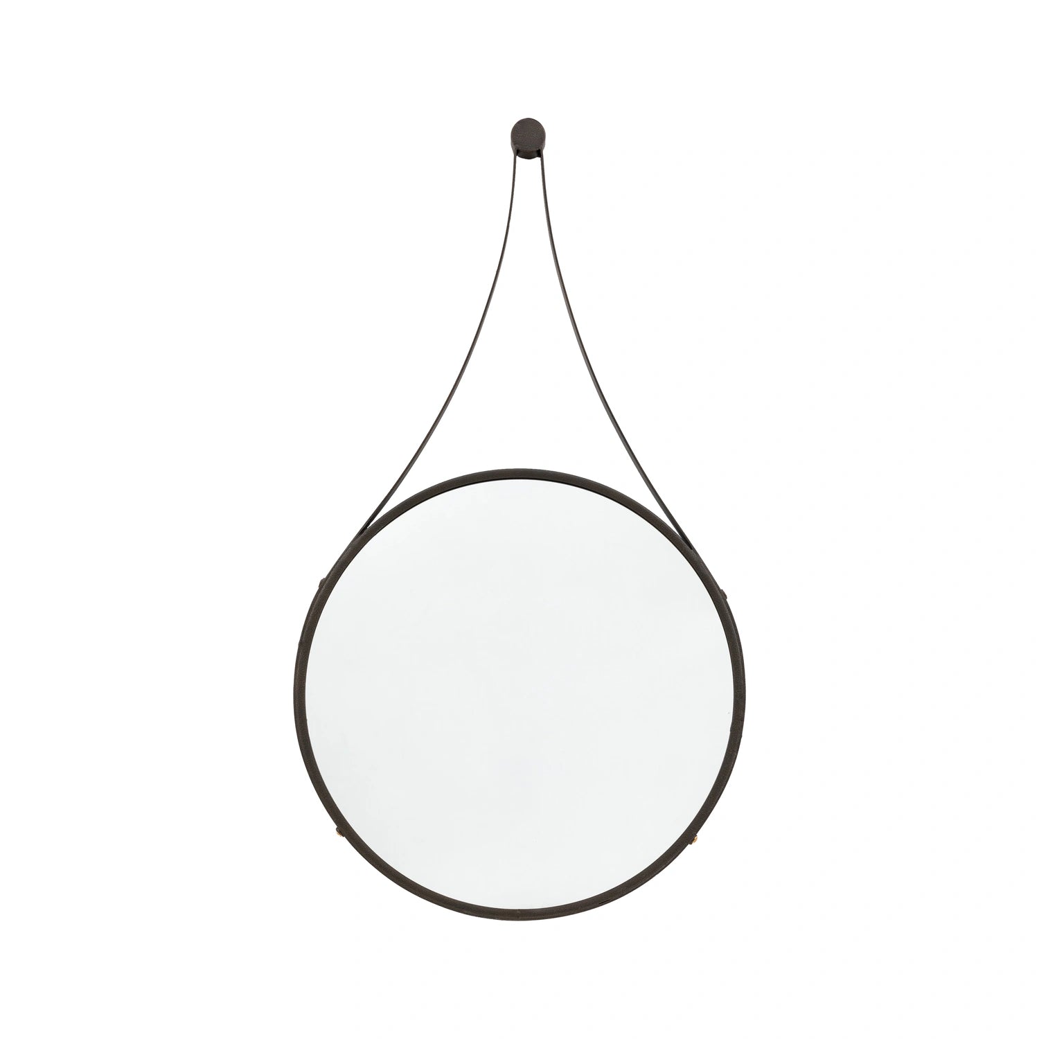 Large Industrial Round Hanging Effect Aged Bronze Wall Mirror 91.5x51x2cm – Click Style