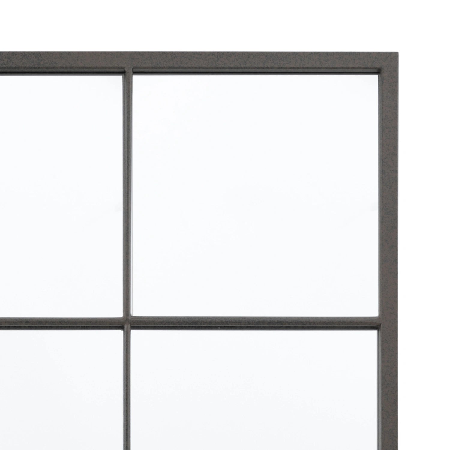 Large Industrial Square Black Metal Window Wall Mirror 90x90x2.5cm – Click Style