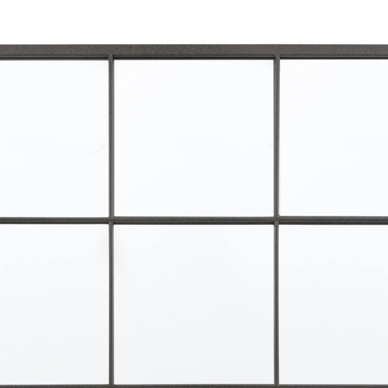 Large Industrial Square Black Metal Window Wall Mirror 90x90x2.5cm – Click Style