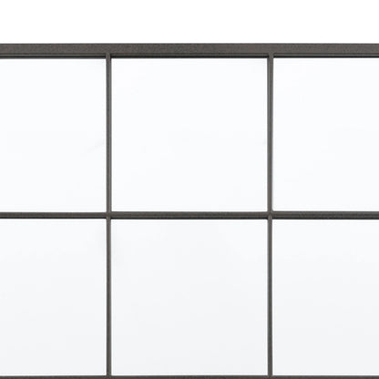 Large Industrial Square Black Metal Window Wall Mirror 90x90x2.5cm – Click Style