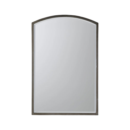 Large Minimalistic Antique Silver Arched Wall Mirror 90x60x2cm – Click Style