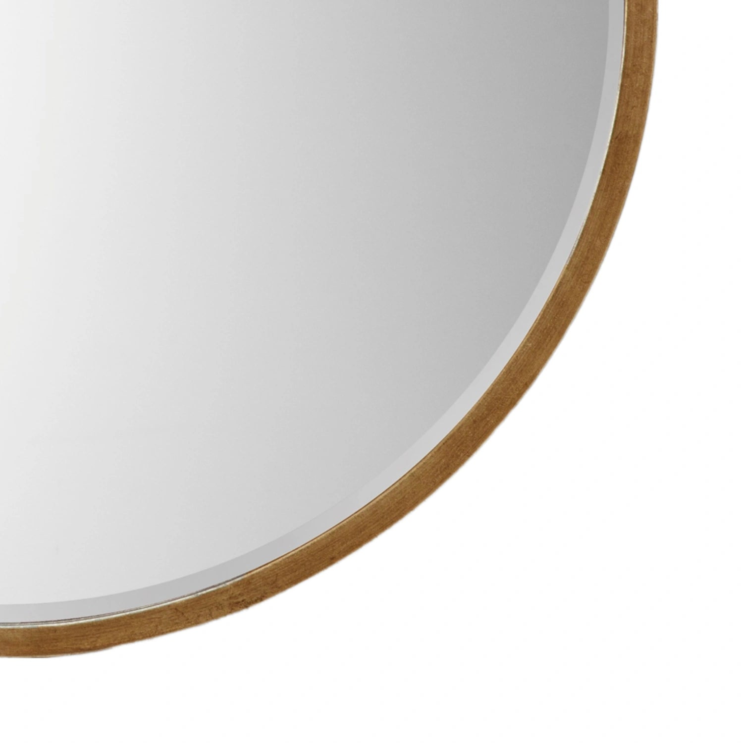 Large Minimalistic Round Antique Gold Wall Mirror 80x2cm – Click Style