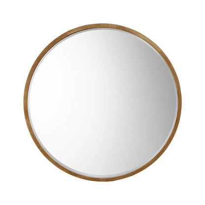 Large Minimalistic Round Antique Gold Wall Mirror 80x2cm – Click Style