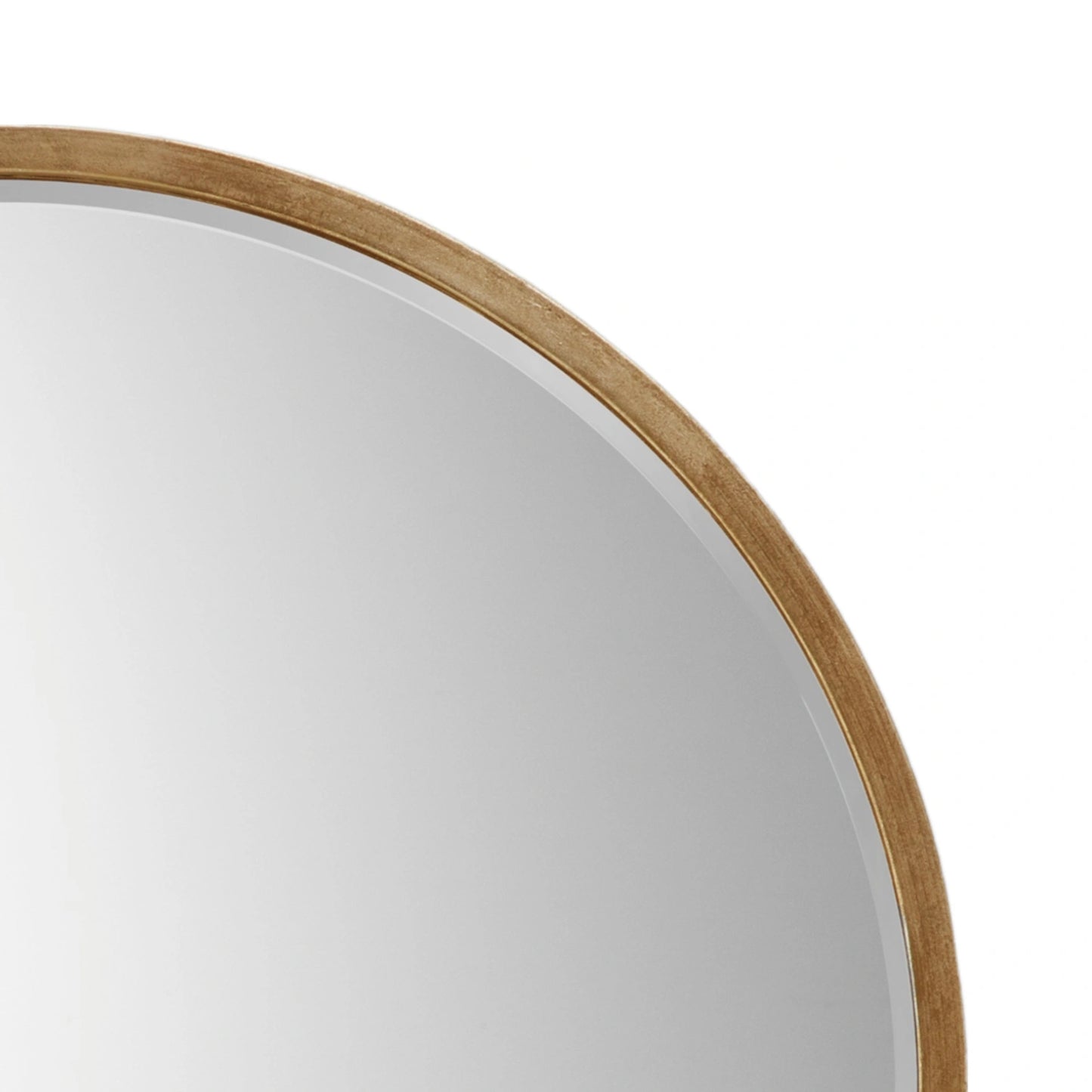 Large Minimalistic Round Antique Gold Wall Mirror 80x2cm – Click Style