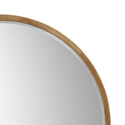 Large Minimalistic Round Antique Gold Wall Mirror 80x2cm – Click Style