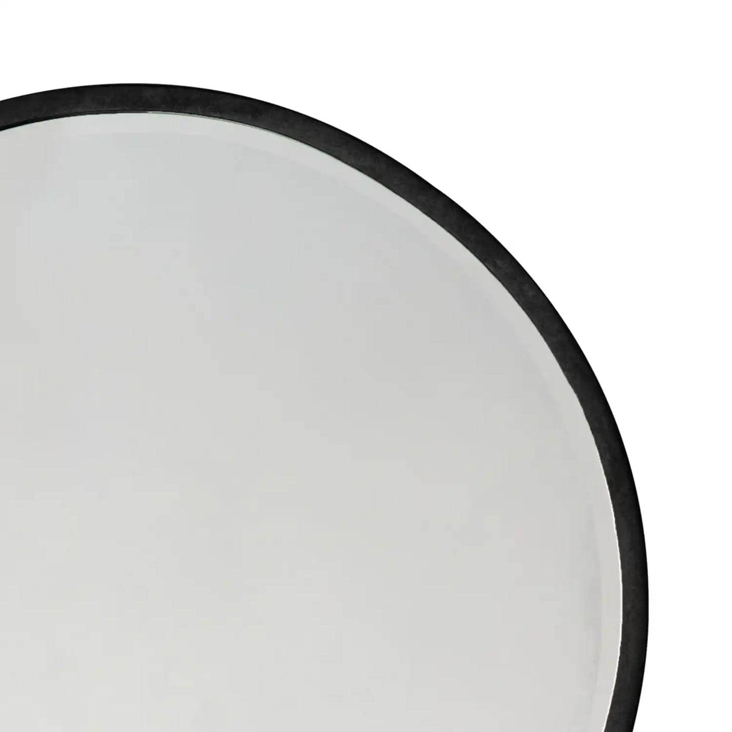 Large Minimalistic Round Black Wall Mirror 80x2cm – Click Style