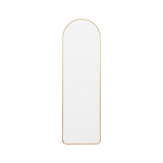 Large Minimalistic Rounded Deep Edge Antique Gold Arch Wall Mirror 150x45x3.5cm – Click Style