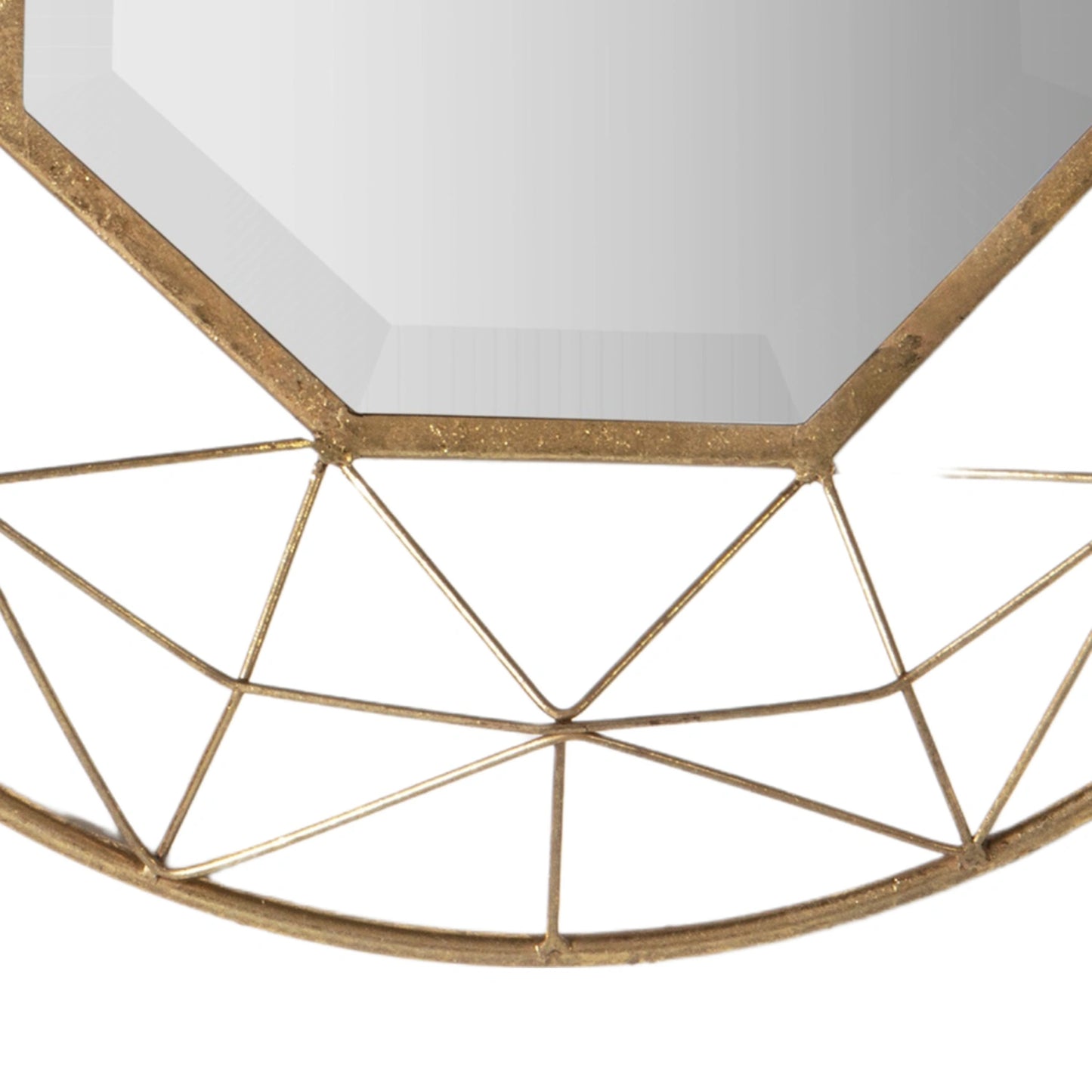 Large Modern Round 3D Geometric Gold Wall Mirror 88.5x8cm – Click Style