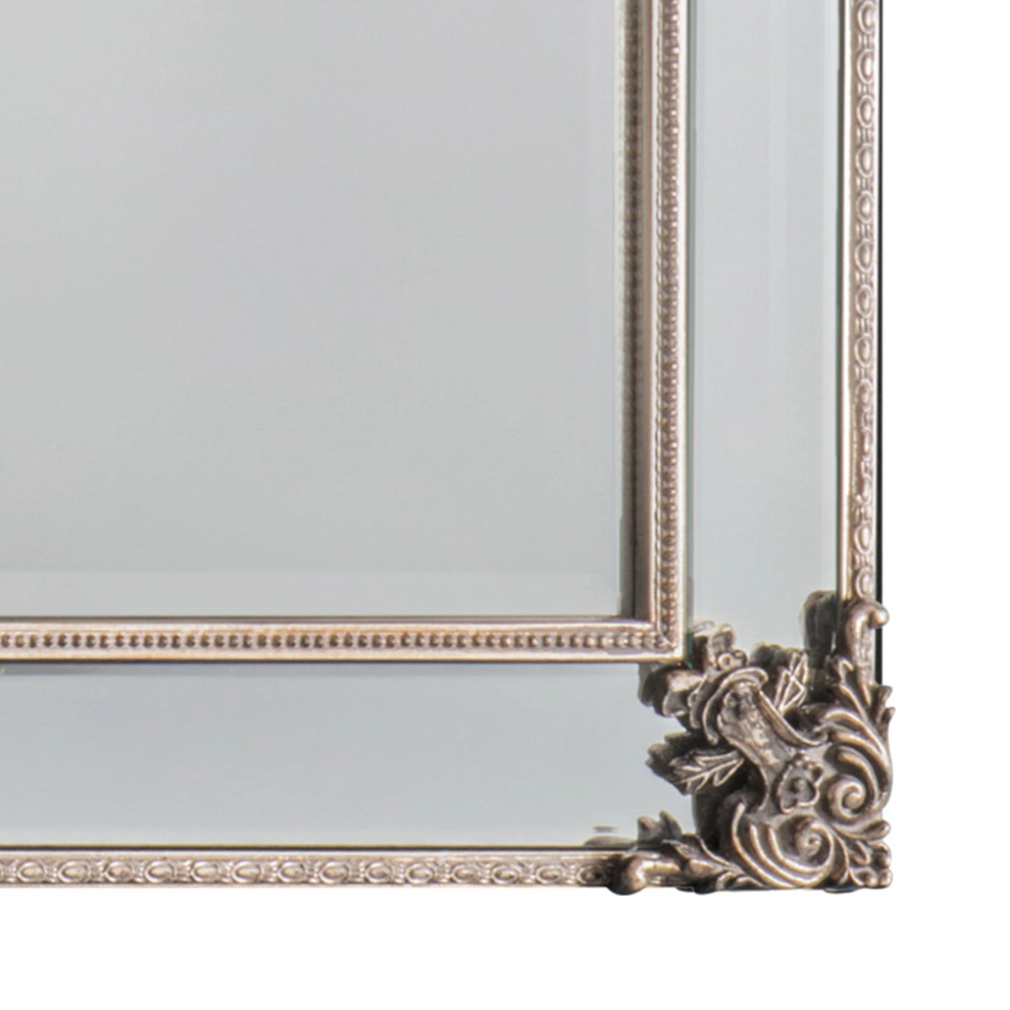 Large Ornate Rectangular Champagne Wall Mirror 114x83x4.5cm – Click Style