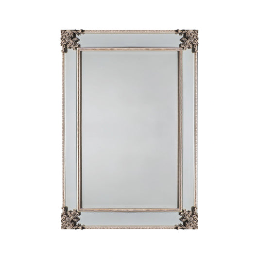 Large Ornate Rectangular Champagne Wall Mirror 114x83x4.5cm – Click Style