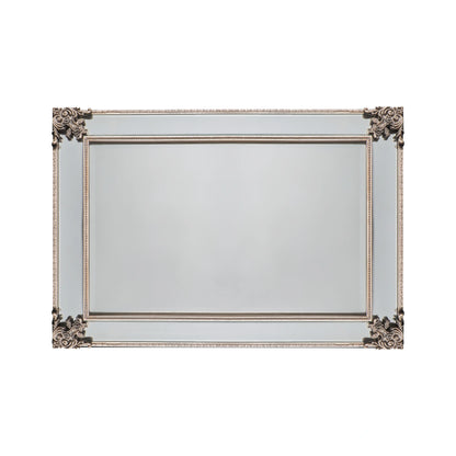 Large Ornate Rectangular Champagne Wall Mirror 114x83x4.5cm – Click Style