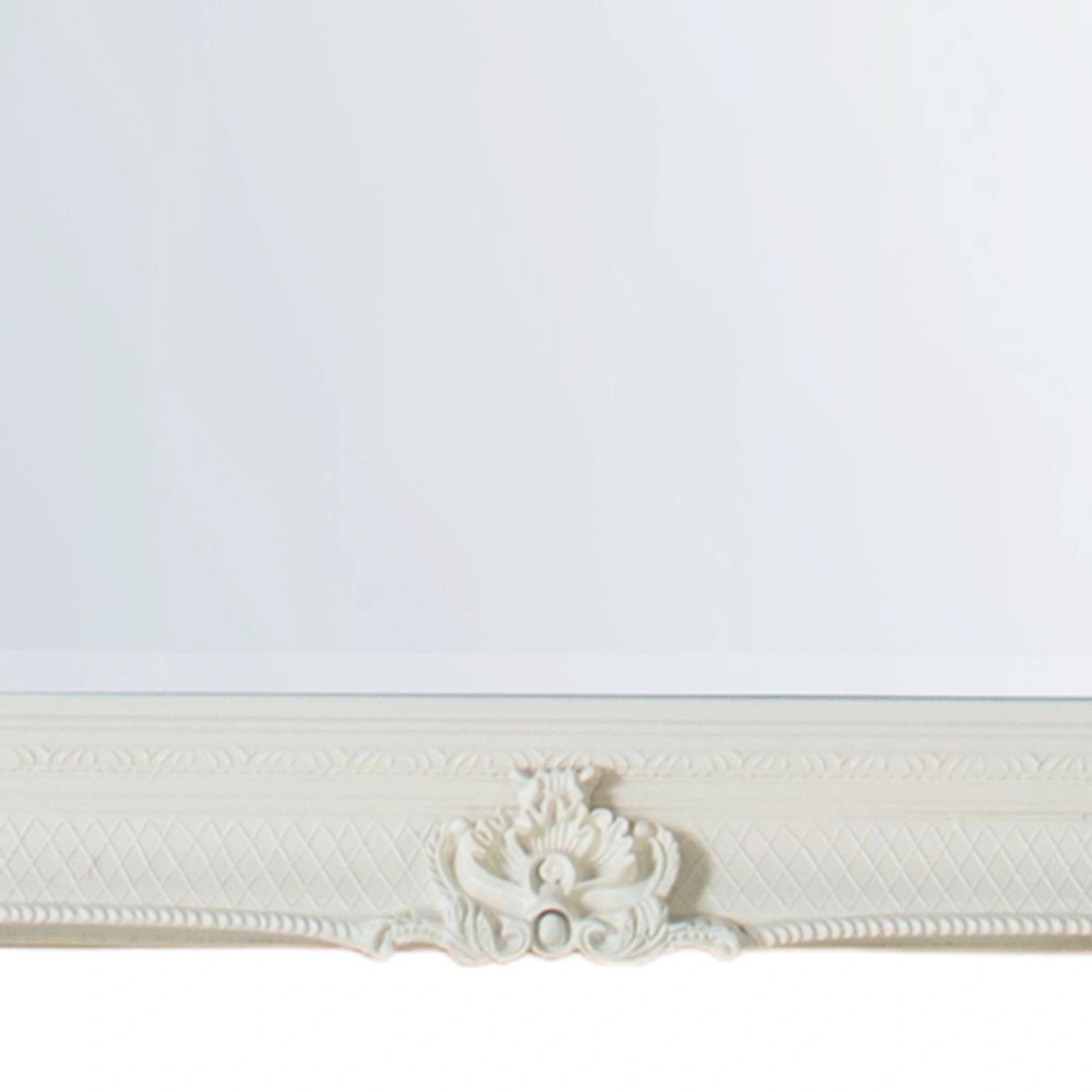 Large Ornate Rectangular Cream Leaner Mirror 165x79.5x6.5cm – Click Style