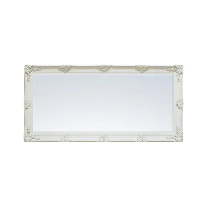 Large Ornate Rectangular Cream Leaner Mirror 165x79.5x6.5cm – Click Style