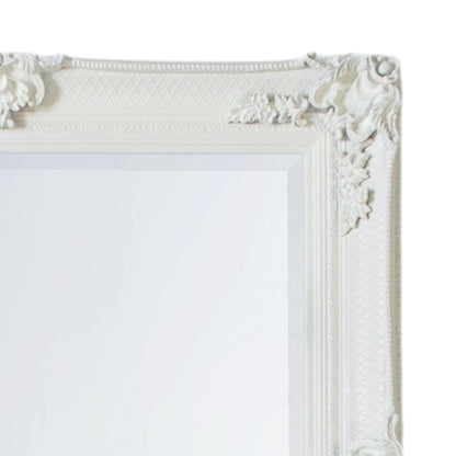 Large Ornate Rectangular Cream Leaner Mirror 165x79.5x6.5cm – Click Style