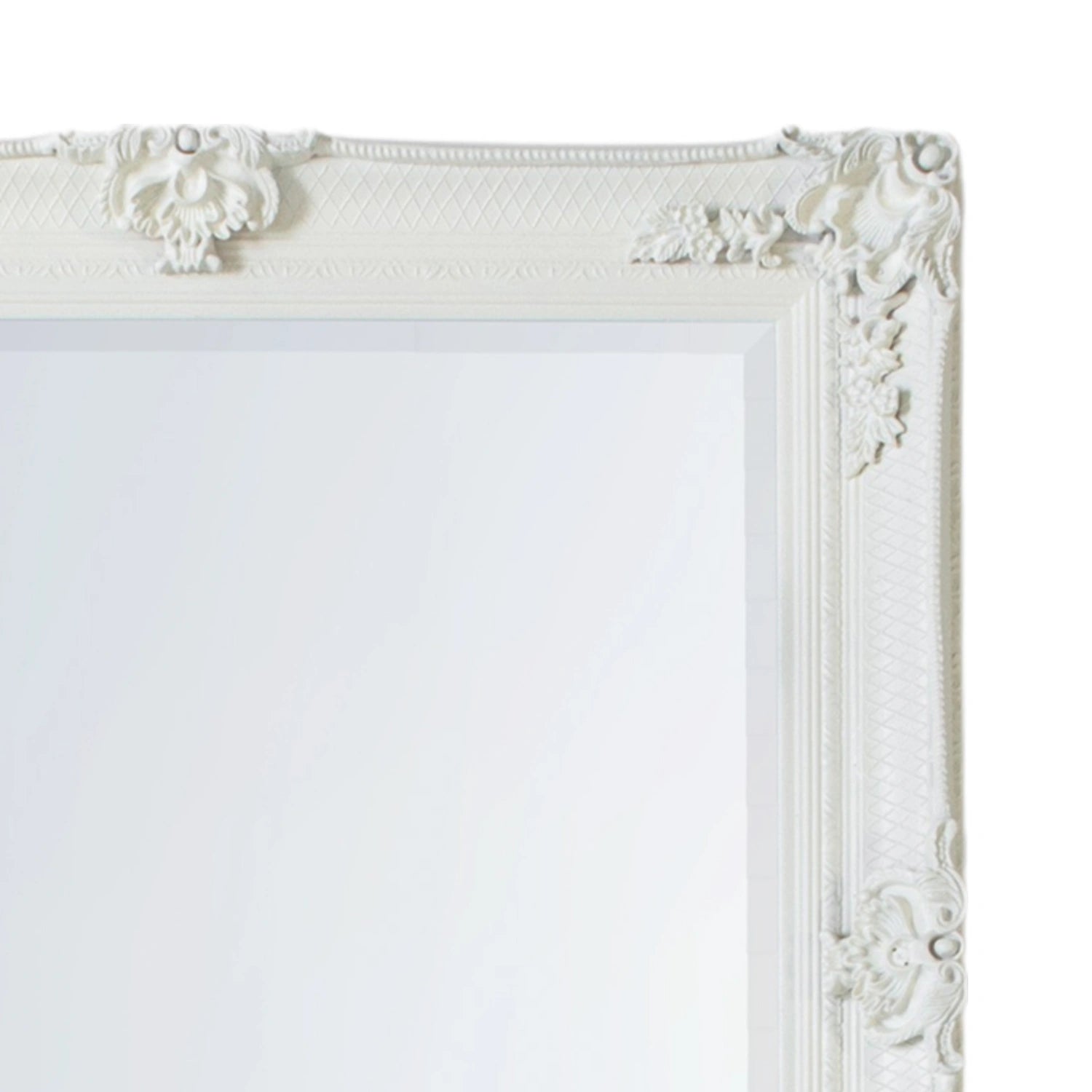 Large Ornate Rectangular Cream Leaner Mirror 165x79.5x6.5cm – Click Style