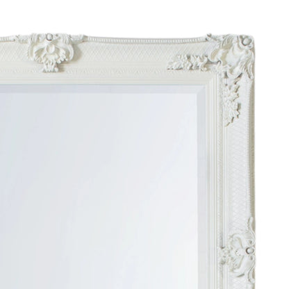 Large Ornate Rectangular Cream Leaner Mirror 165x79.5x6.5cm – Click Style