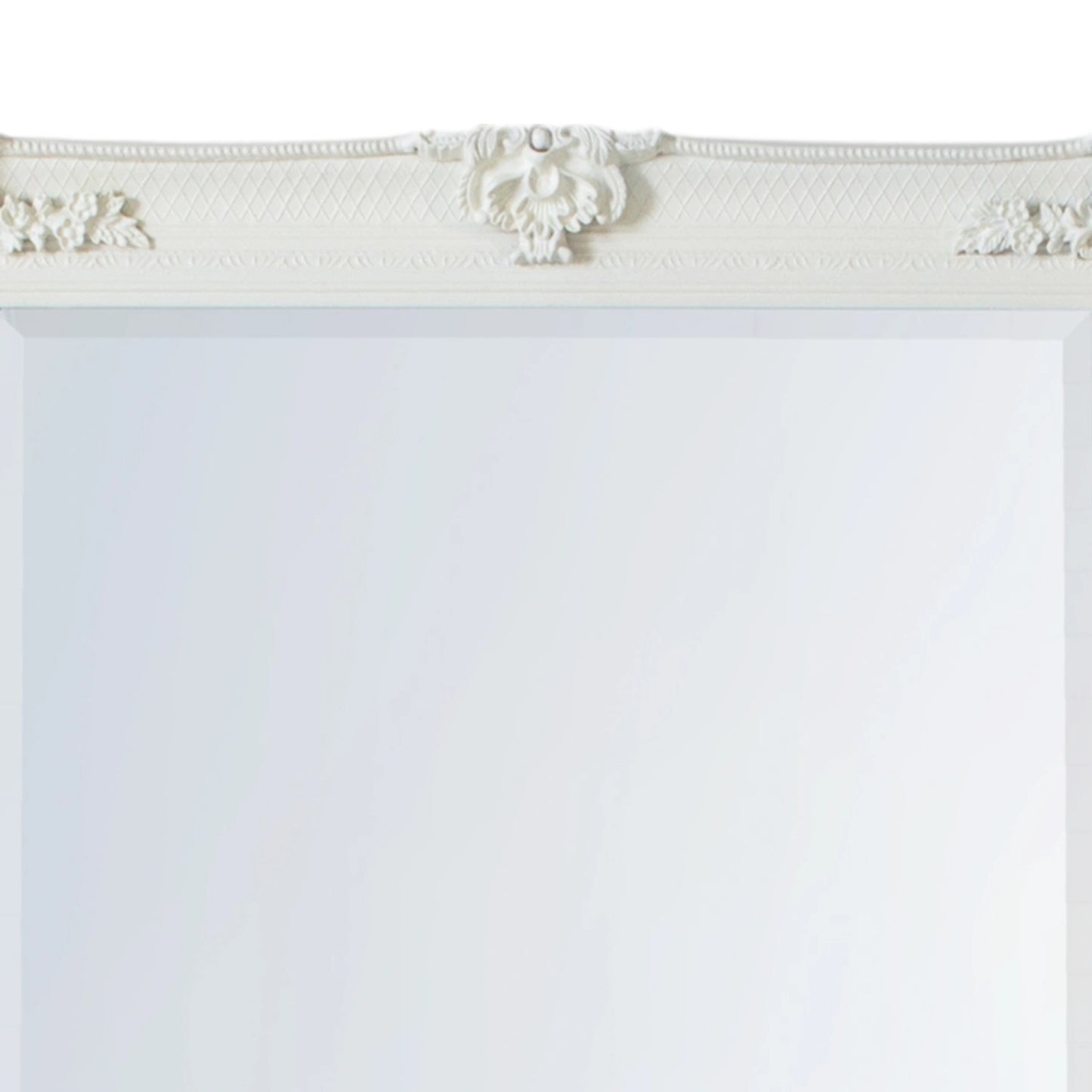 Large Ornate Rectangular Cream Leaner Mirror 165x79.5x6.5cm – Click Style