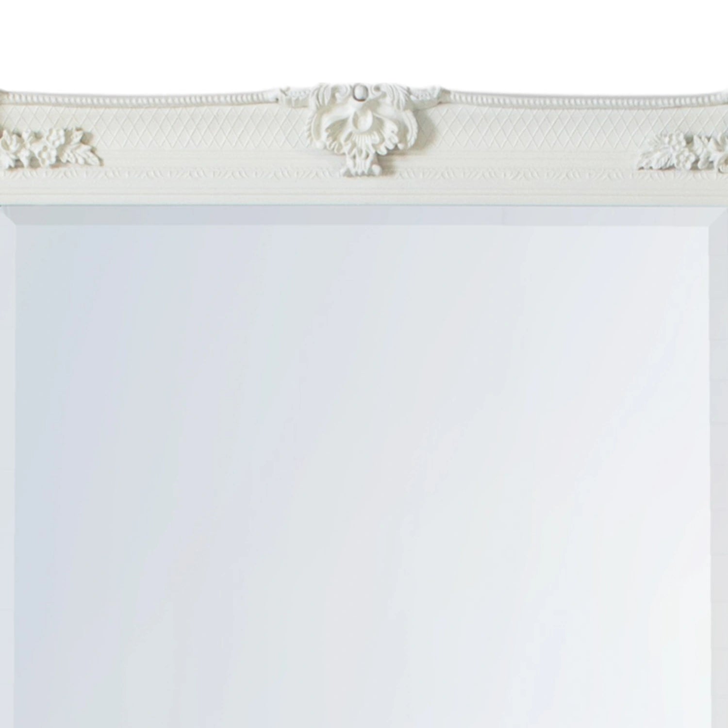 Large Ornate Rectangular Cream Leaner Mirror 165x79.5x6.5cm – Click Style