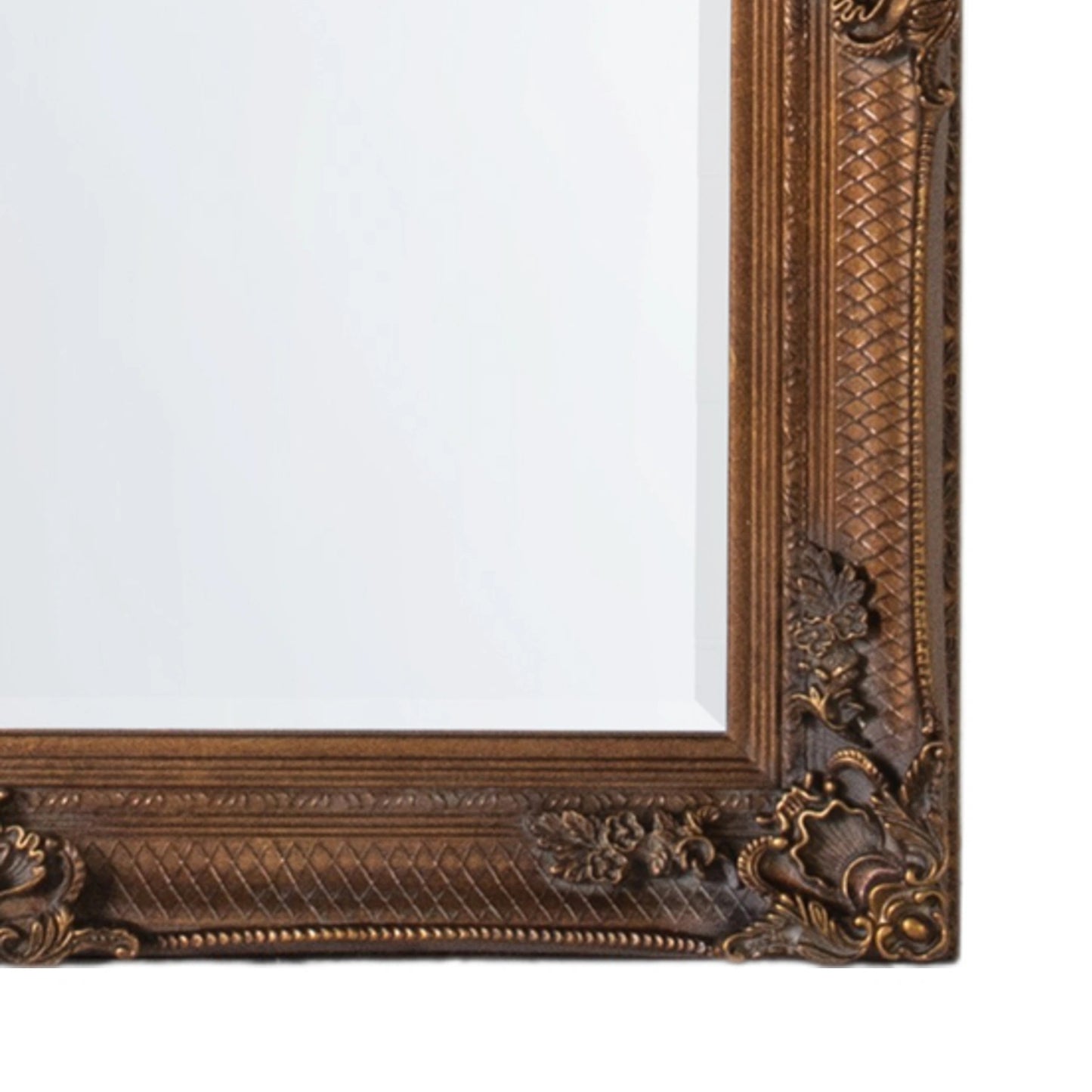 Large Ornate Rectangular Gold Leaner Mirror 165x79.5x6.5cm – Click Style