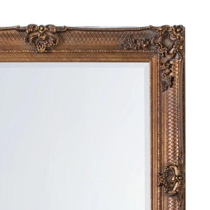 Large Ornate Rectangular Gold Leaner Mirror 165x79.5x6.5cm – Click Style