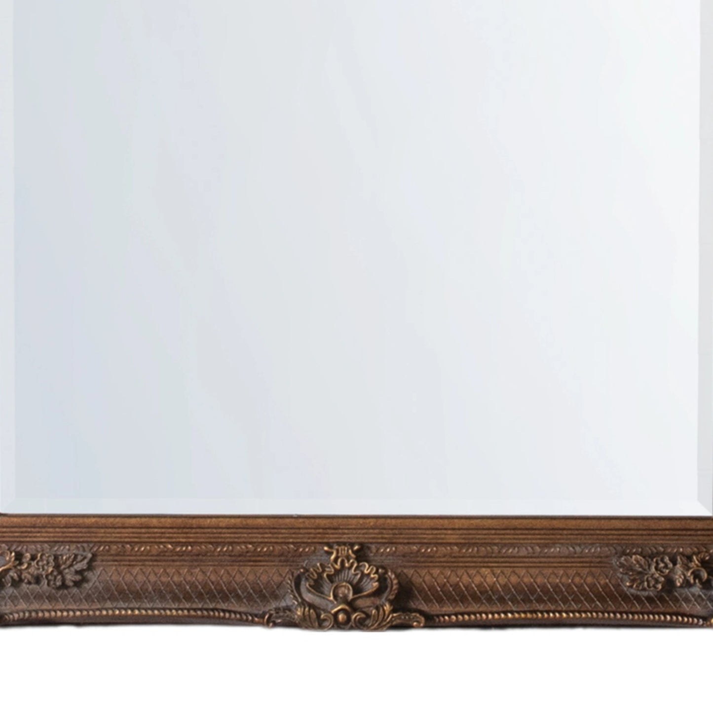 Large Ornate Rectangular Gold Leaner Mirror 165x79.5x6.5cm – Click Style