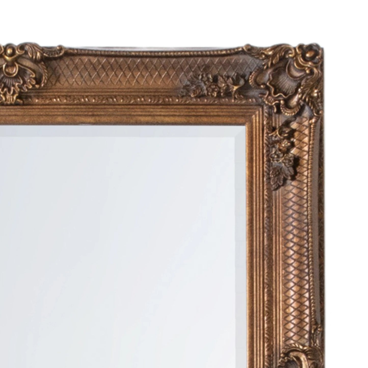 Large Ornate Rectangular Gold Leaner Mirror 165x79.5x6.5cm – Click Style