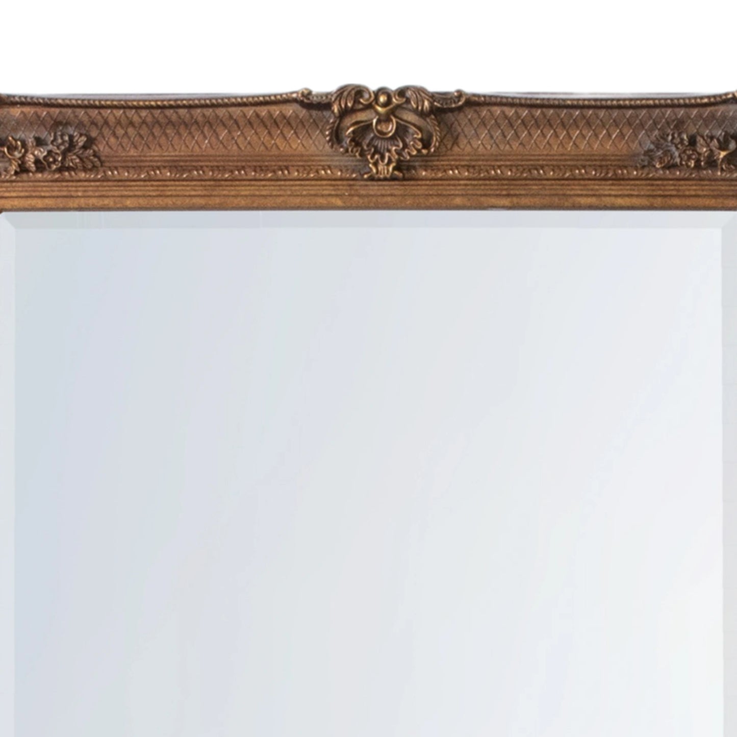 Large Ornate Rectangular Gold Leaner Mirror 165x79.5x6.5cm – Click Style