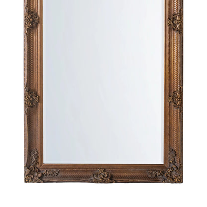 Large Ornate Rectangular Gold Leaner Mirror 165x79.5x6.5cm – Click Style