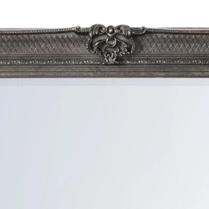 Large Ornate Rectangular Silver Leaner Mirror 165x79.5x6.5cm – Click Style