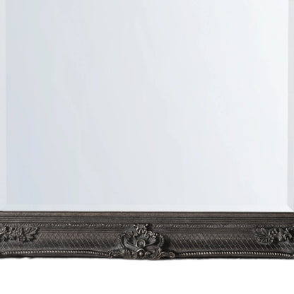 Large Ornate Rectangular Silver Leaner Mirror 165x79.5x6.5cm – Click Style