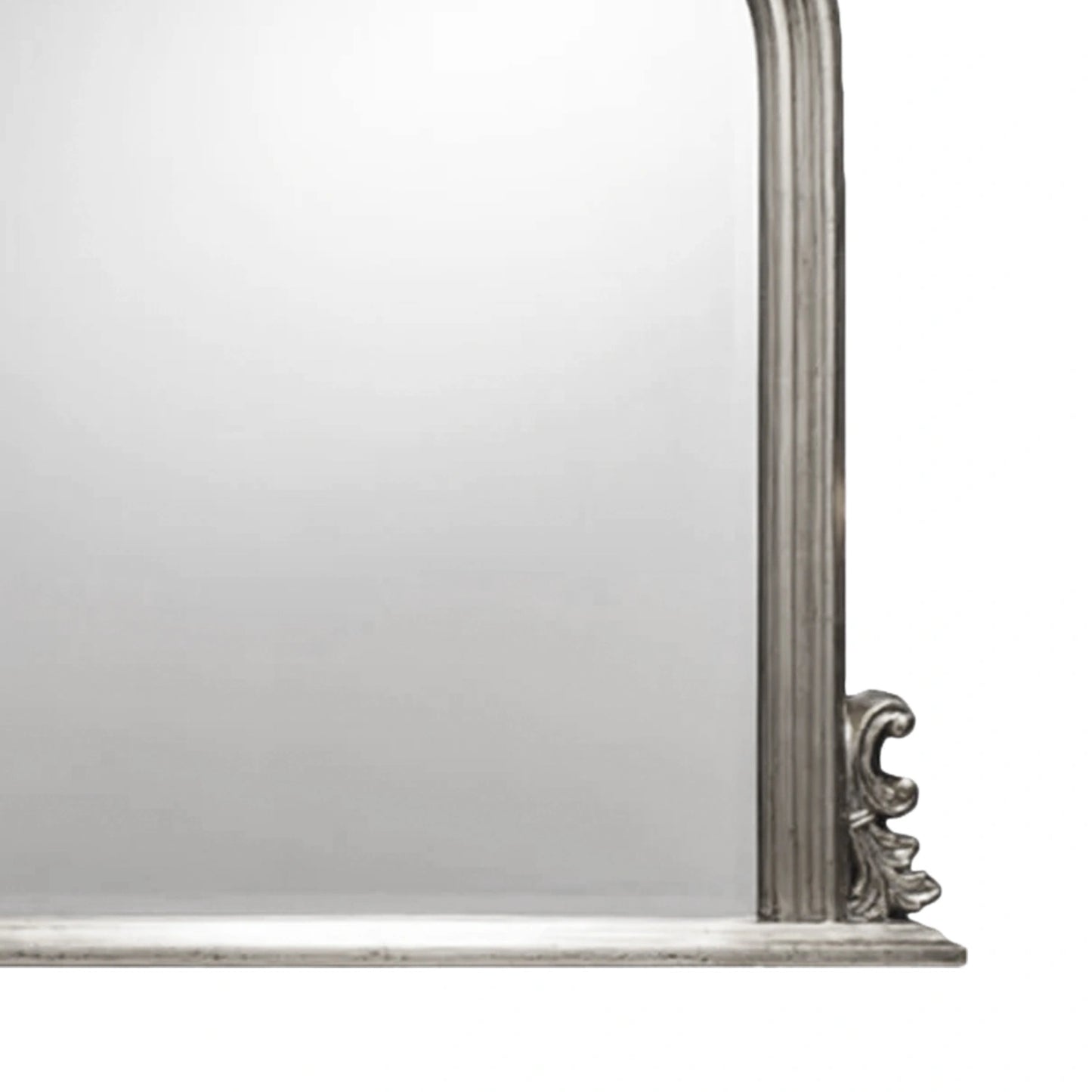 Large Ornate Silver Dome Top Mantle Mirror 94x118x6cm – Click Style