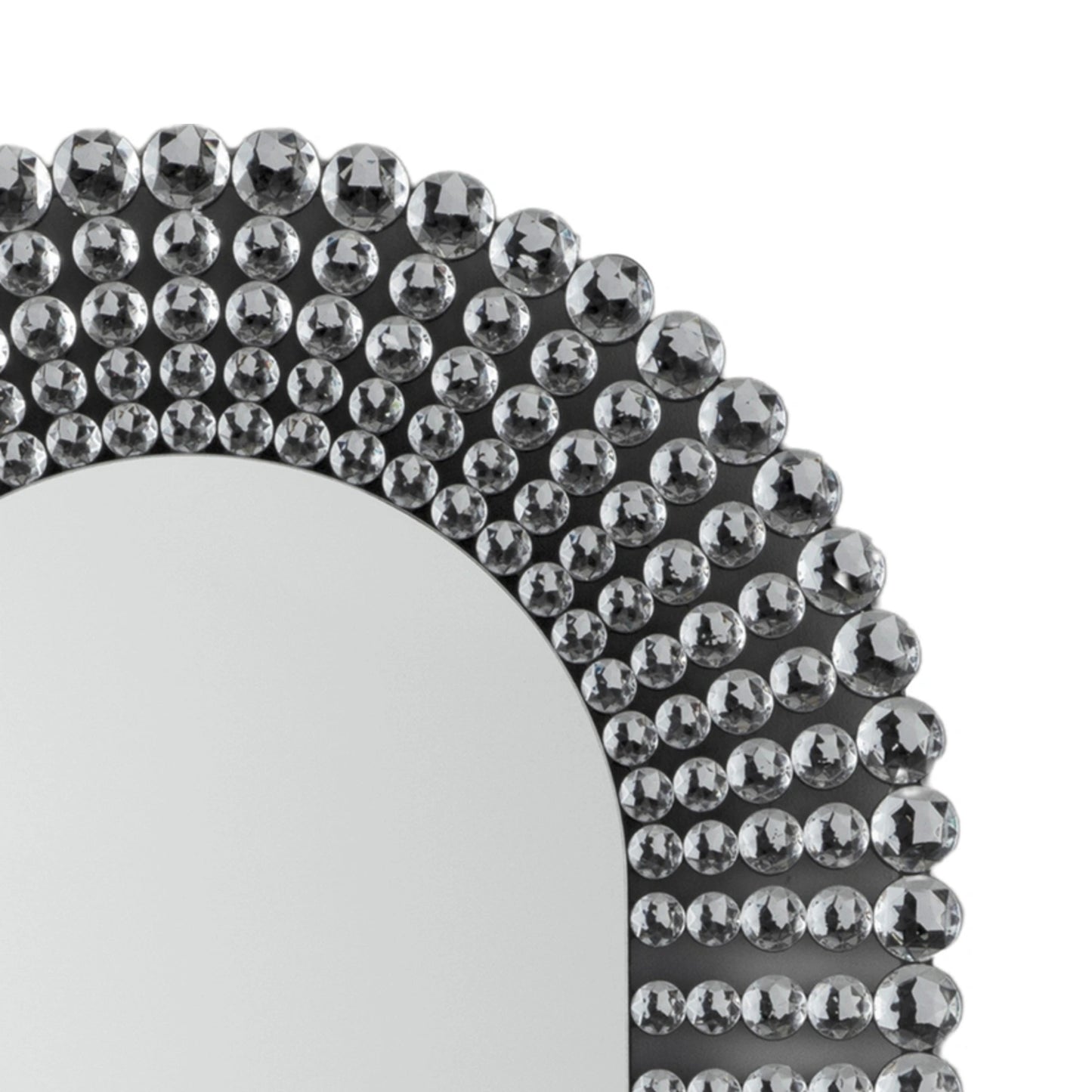 Large Racetrack Oval Crystal Beaded Statement Wall Mirror 121x70x1.9cm – Click Style