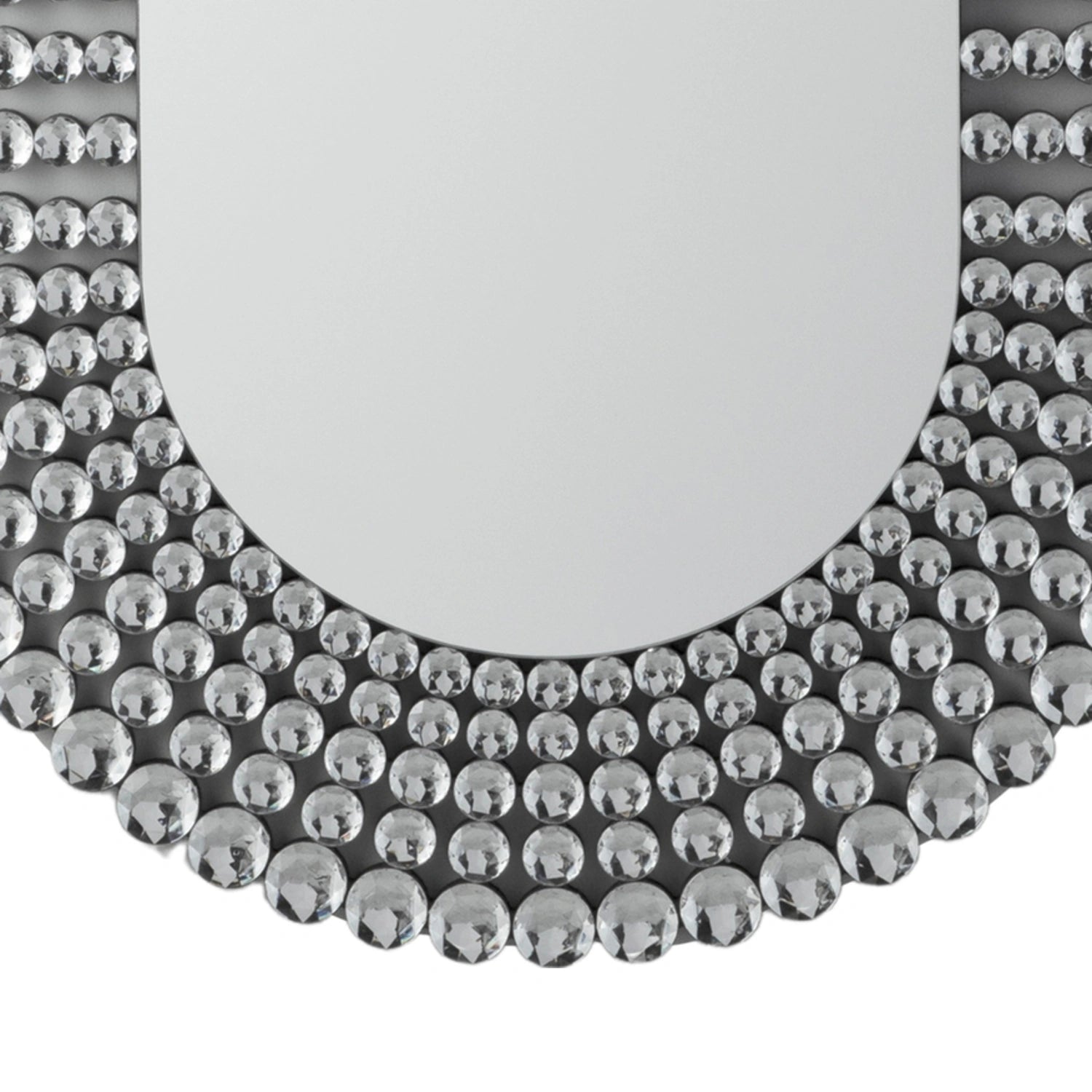 Large Racetrack Oval Crystal Beaded Statement Wall Mirror 121x70x1.9cm – Click Style