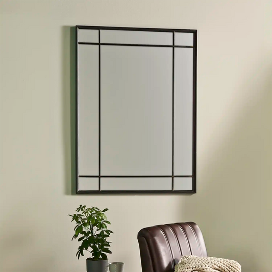 Large Rectangular Antique Bronze Metal Framed Wall Mirror 110x80x3cm – Click Style