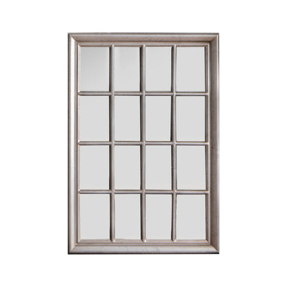 Large Rectangular Antique Silver Window Wall Mirror 106x75.5x3.5cm – Click Style