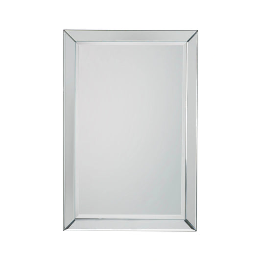 Large Rectangular Silver Bevelled Glass Edge Wall Mirror 91.5x61x4cm – Click Style