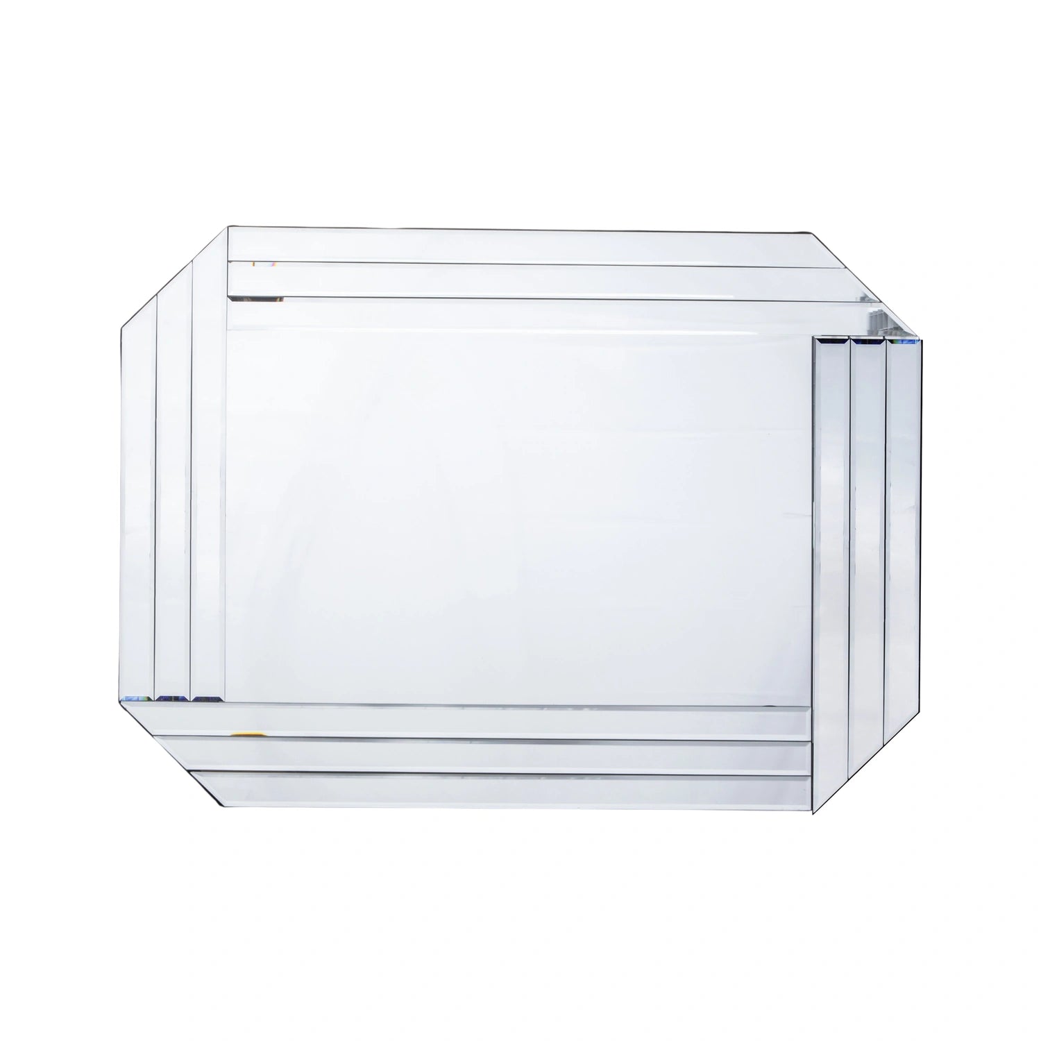 Large Rectangular Triple Bevelled Edge Canted Corner Wall Mirror 101.5x76x1.5cm – Click Style