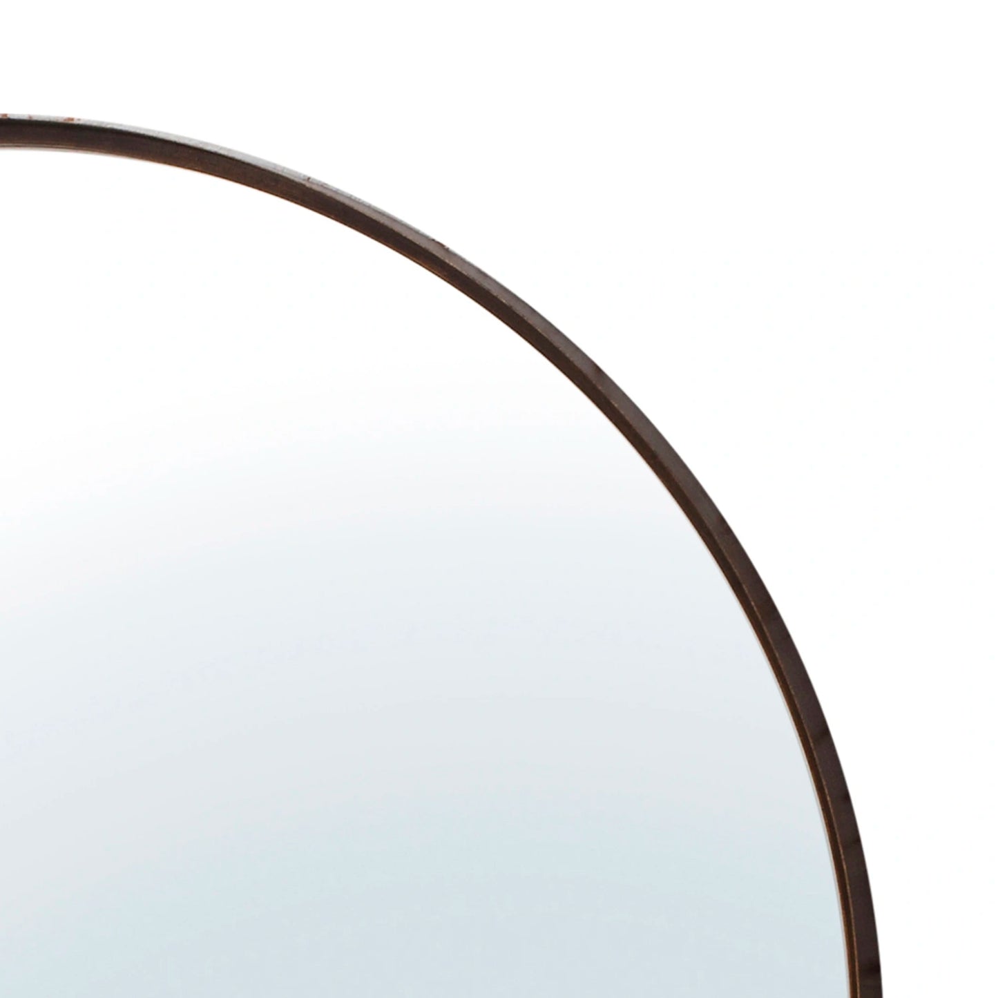 Large Round Aged Bronze Channel Frame Wall Mirror 84x84x5cm – Click Style