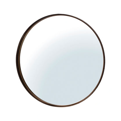 Large Round Aged Bronze Channel Frame Wall Mirror 84x84x5cm – Click Style