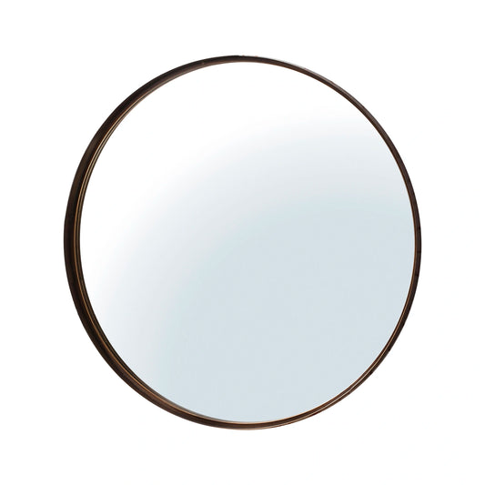Large Round Aged Bronze Channel Frame Wall Mirror 84x84x5cm – Click Style