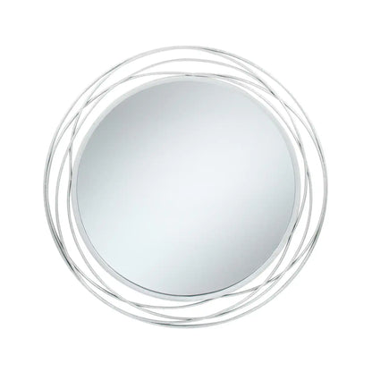 Large Round Antique Silver Metal Swirl Wall Mirror 90x90x3cm – Click Style