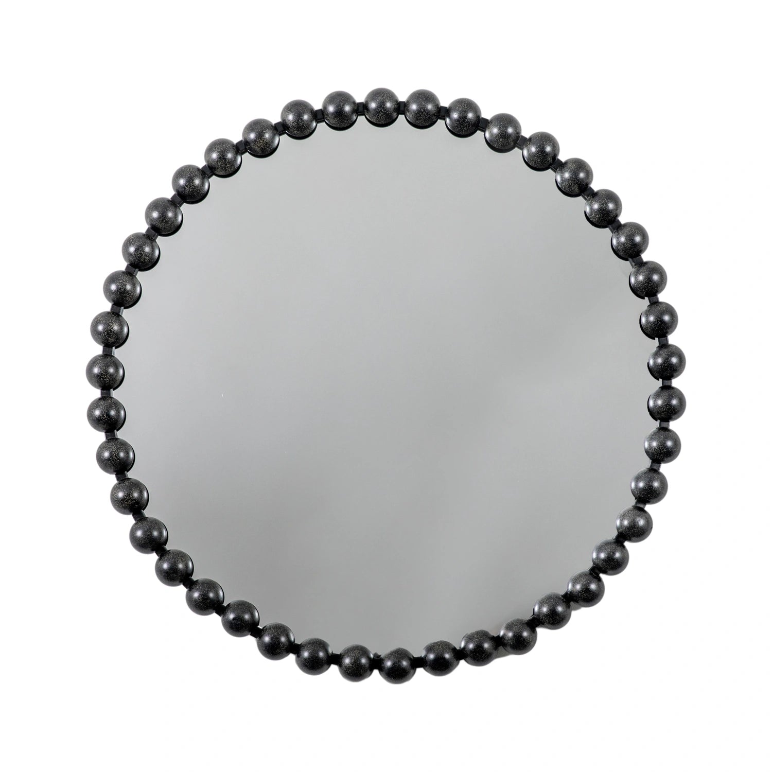 Large Round Black Bobbin Wall Mirror 80x5cm – Click Style