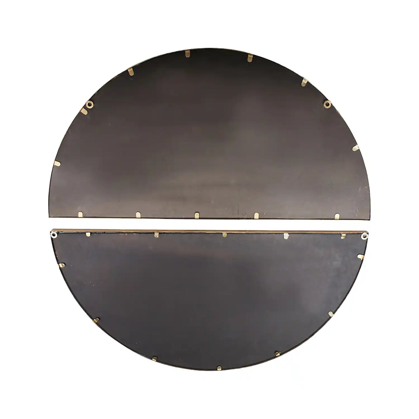 Large Round Black Metal Sectional Window Wall Mirror 92x92x3cm – Click Style