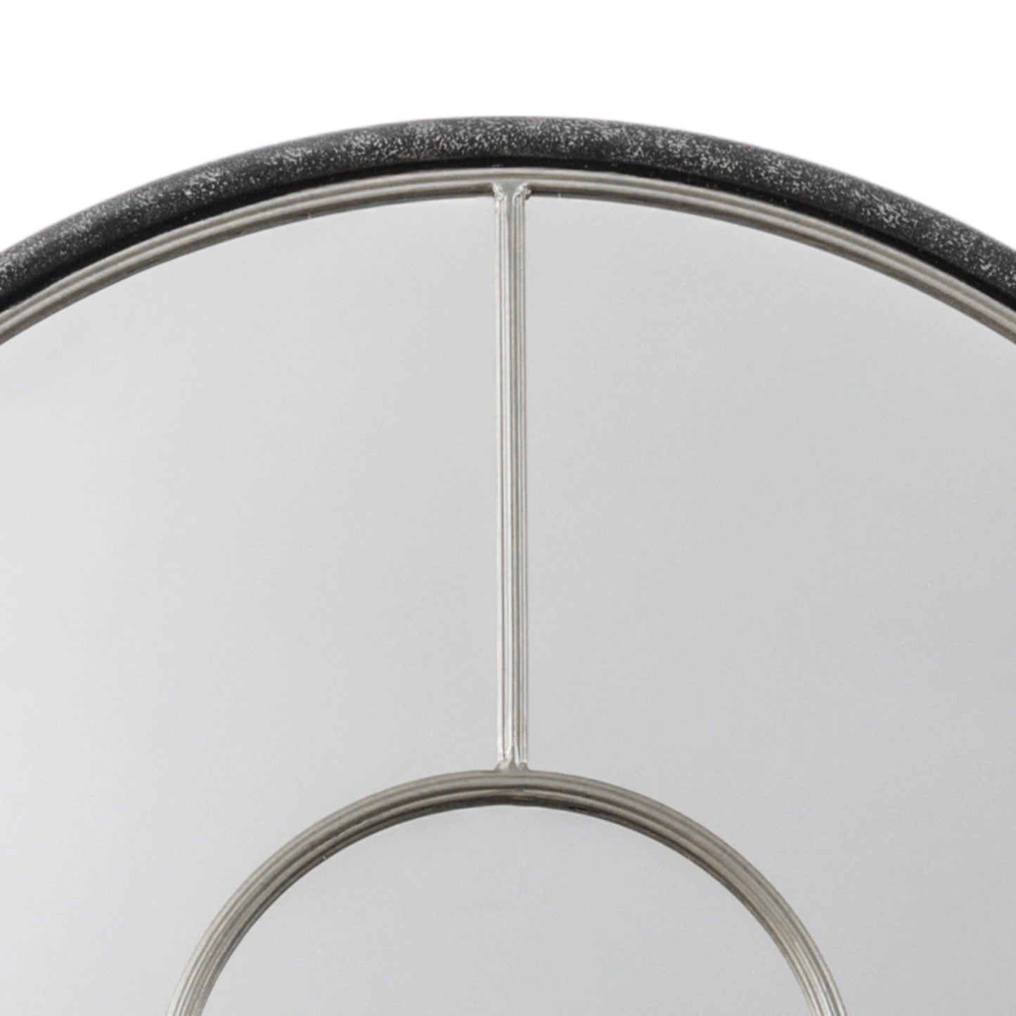 Large Round Black & Silver Window Wall Mirror 80x3.5cm – Click Style