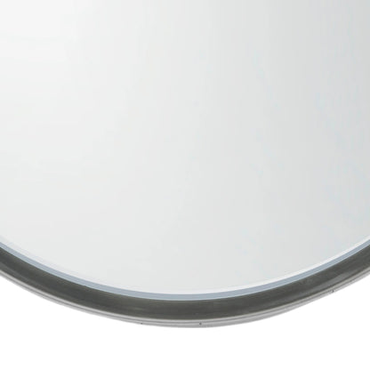 Large Round Deep Edge Silver Wall Mirror 95x9cm – Click Style