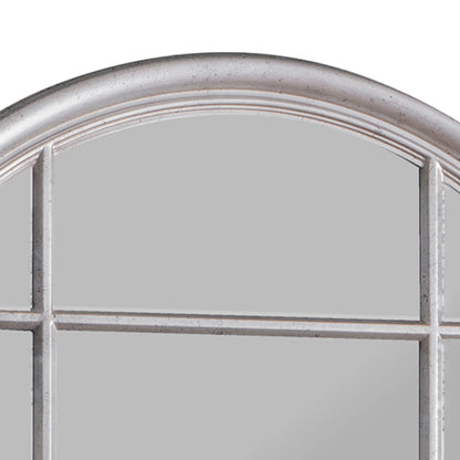 Large Round Distressed Silver Window Wall Mirror 100x100x4cm – Click Style