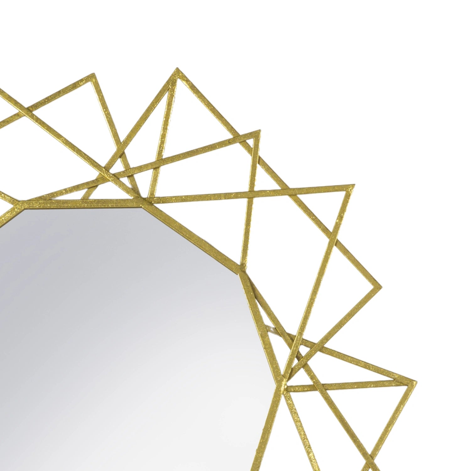 Large Round Geometric Gold Frame Wall Mirror 96x2cm – Click Style