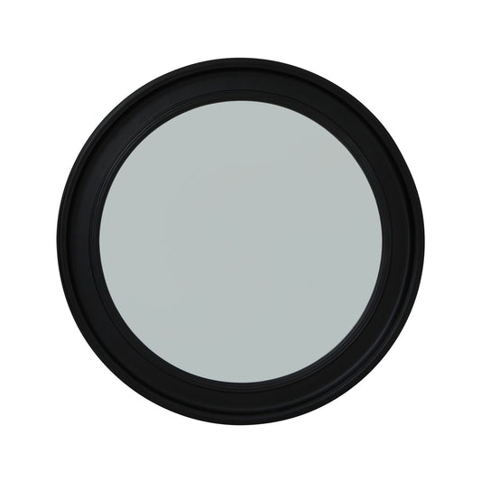 Large Round Matt Black Wall Mirror 90x90x4cm – Click Style
