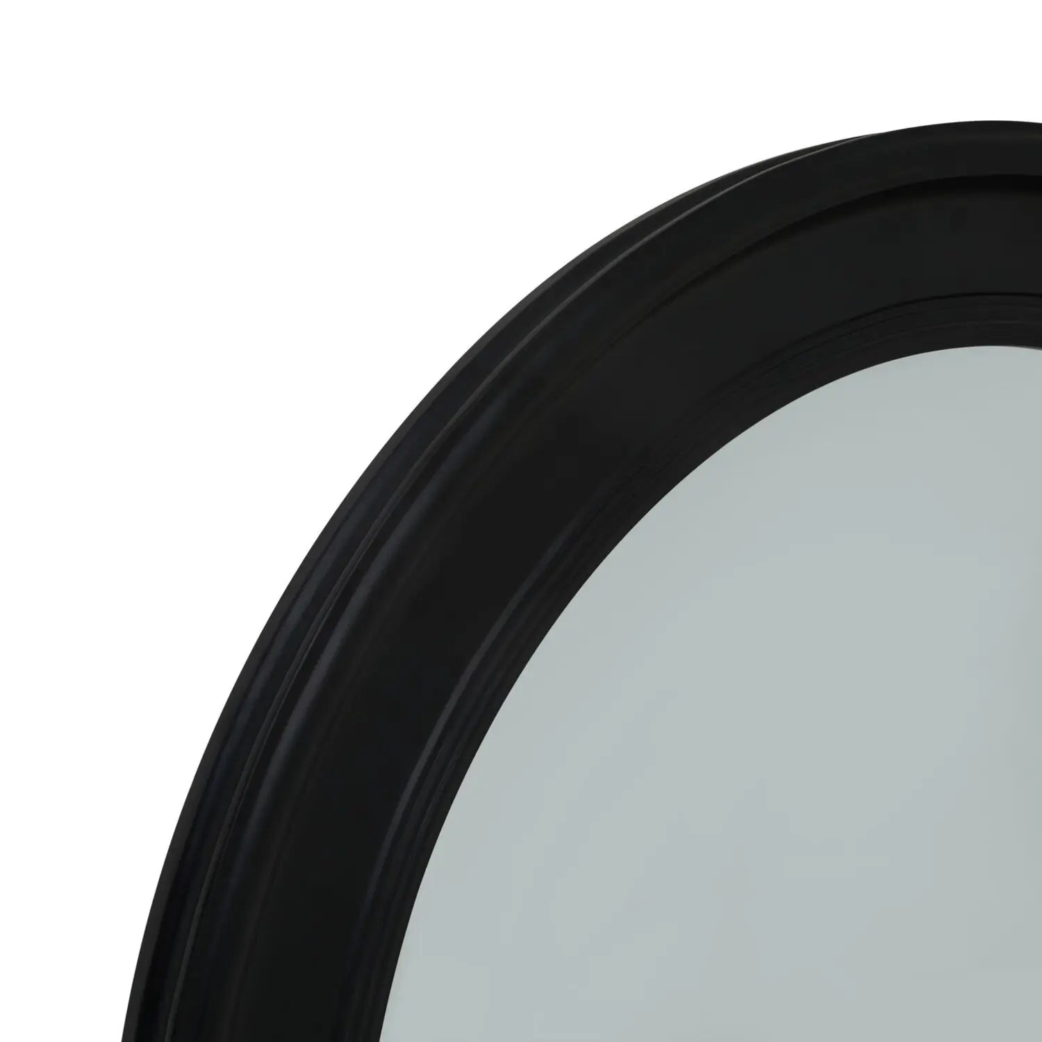 Large Round Matt Black Wall Mirror 90x90x4cm – Click Style