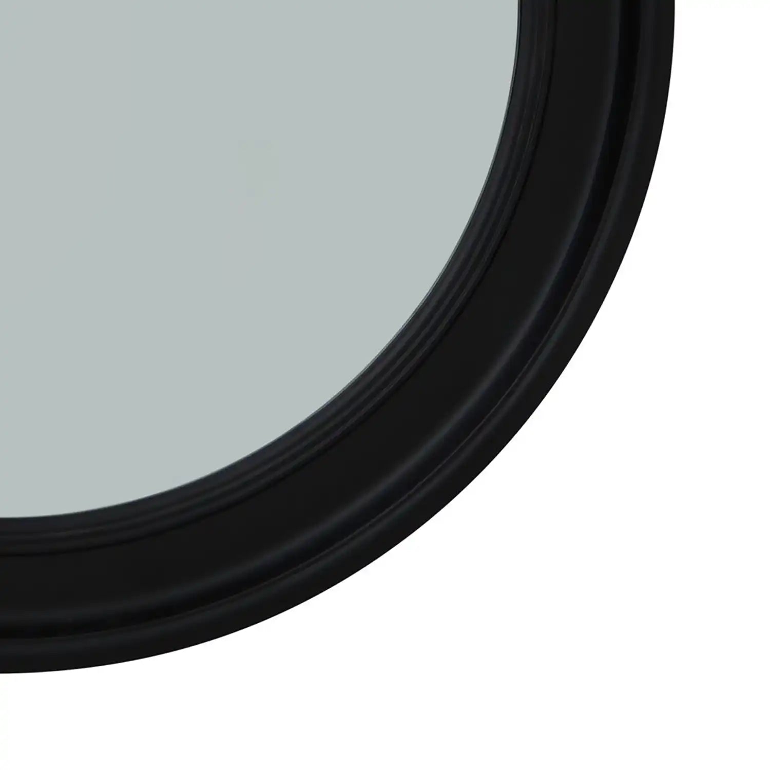 Large Round Matt Black Wall Mirror 90x90x4cm – Click Style